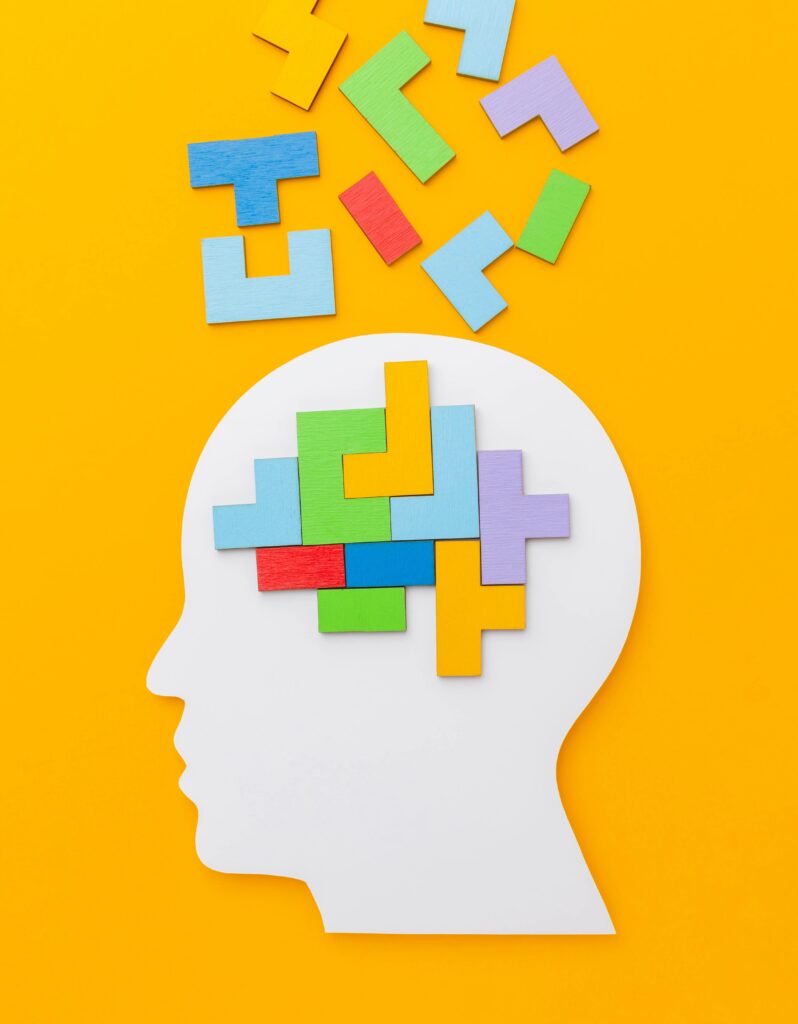 top view abstract assortment with innovation elements